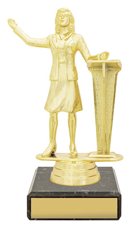 YB8072 Female Public Speaking Figure Trophy 15.5cm