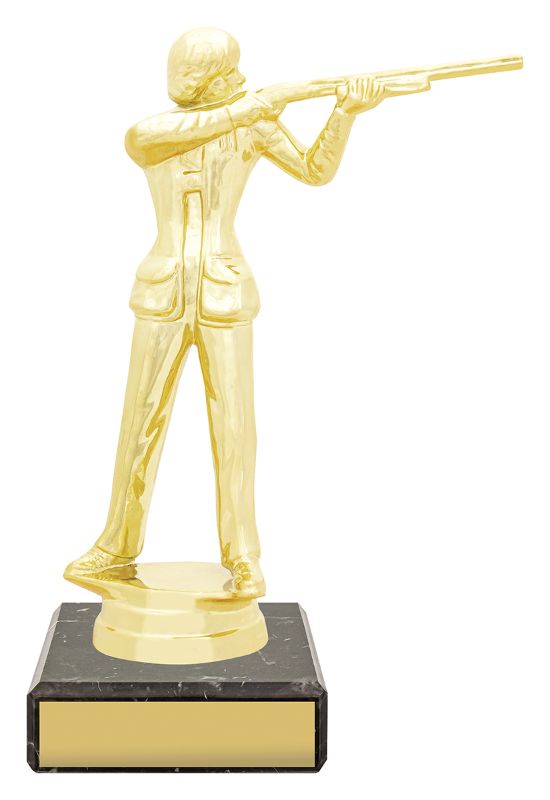 YB8335 Female Trap Shooting Figure Trophy 16cm