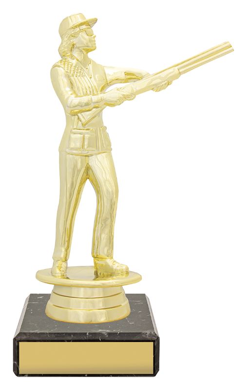 YB8665 Female Skeet Shooting Figure Trophy 16cm