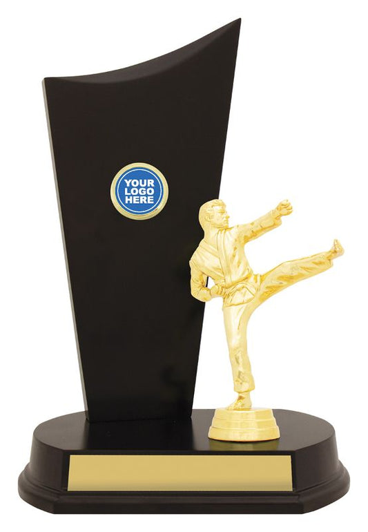 YT8344A Male Karate Timber Crest 23cm