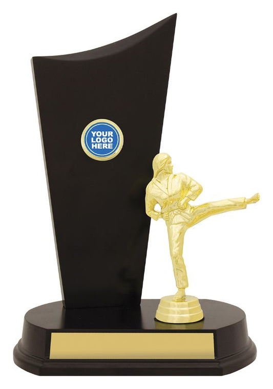 YT8345B Female Karate Timber Crest 26cm