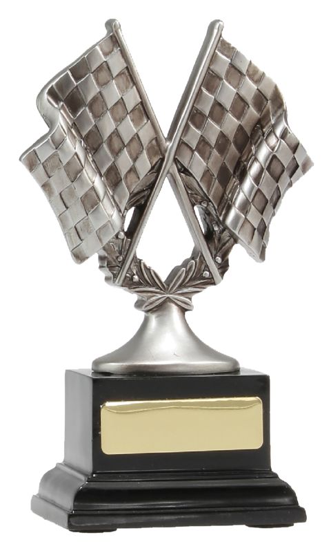 A1077A Motorsport Silver Flags 16cm