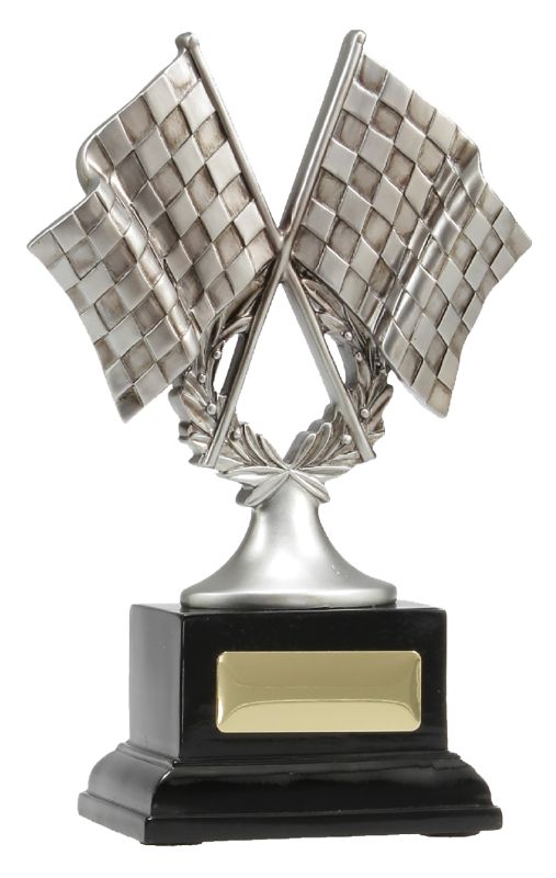 A1077B Motorsport Silver Flags 19cm