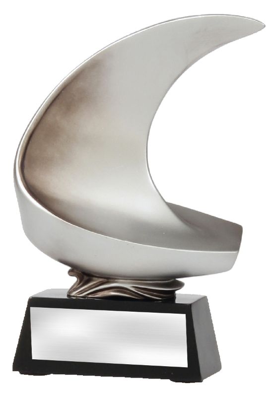 A1295A Abstract Boat Silver 17cm