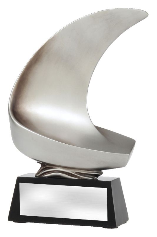 A1295B Abstract Boat Silver 20cm