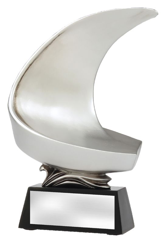 A1295C Abstract Boat Silver 24cm