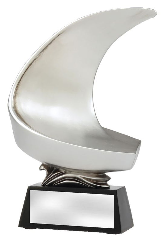 A1295C Abstract Boat Silver 24cm