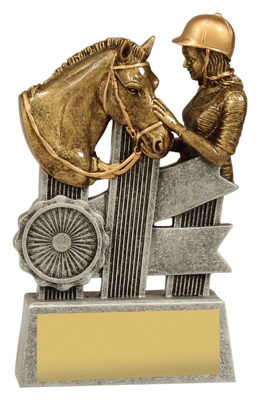 A1809B Horse Silver Ribbon 14cm