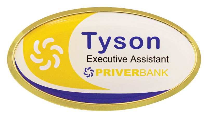 AB01G Oval Badge Frame Gold 7.5cm
