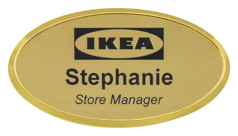 AB01G Oval Badge Frame Gold 7.5cm
