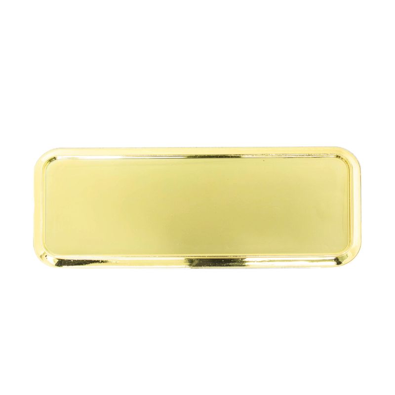 AB02G Rectangle Badge Frame Gold 7.5cm