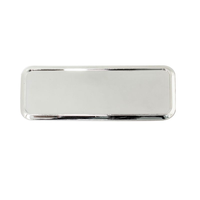 AB02S Rectangle Badge Frame Silver 7.5cm
