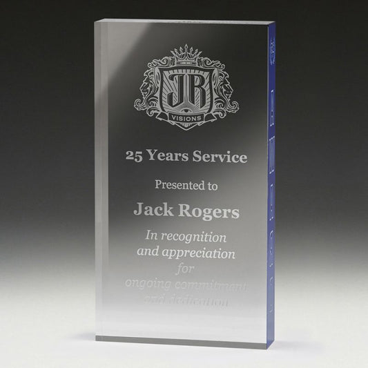 AC103 Acrylic Palisade with Blue Edge Award 22cm