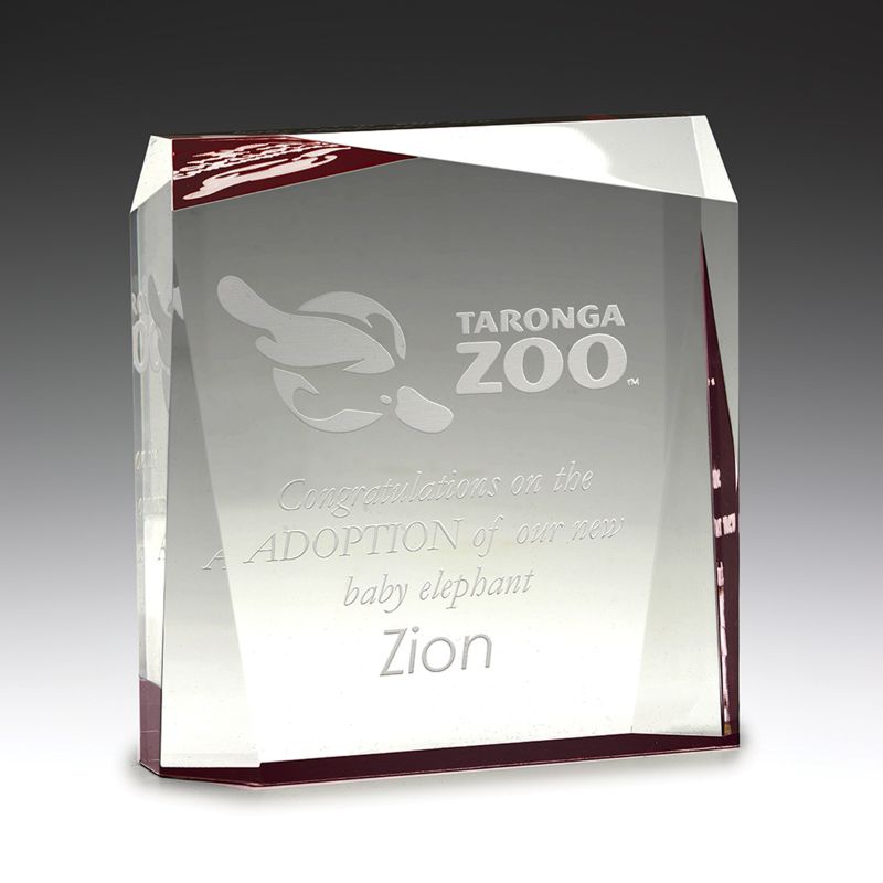 AC746 Acrylic Red Prism Award 12.5cm