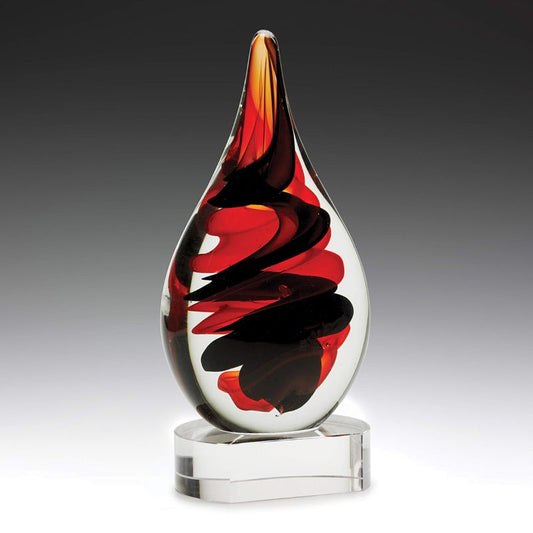 AG312 Art Glass Red & Black 22cm