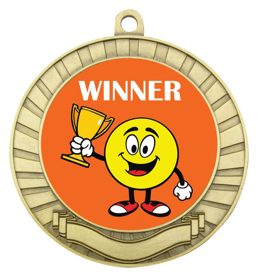 ASE201G Eco Scroll Medal Winner Gold 7cm