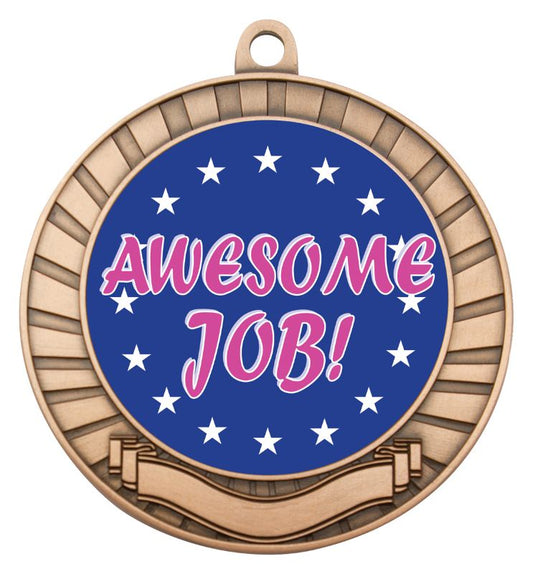 ASE204B Eco Scroll Medal Awesome Job Bronze 7cm