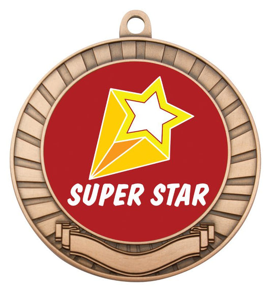 ASE205B Eco Scroll Medal Super Star Bronze 7cm