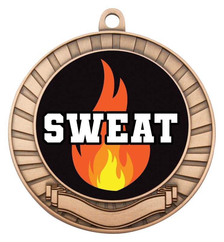 ASE210B Eco Scroll Medal Sweat Training Bronze 7cm