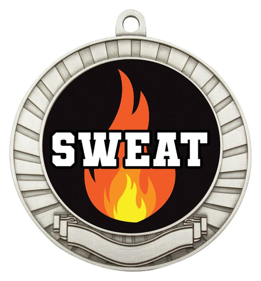 ASE210S Eco Scroll Medal Sweat Training Silver 7cm
