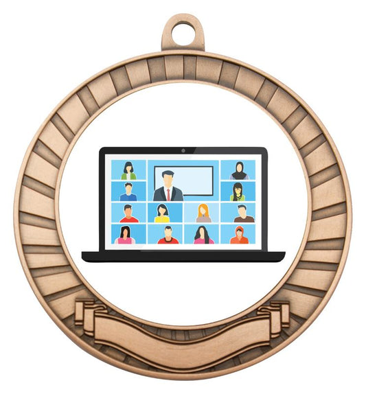 ASE215B Eco Scroll Medal Laptop Master Bronze 7cm