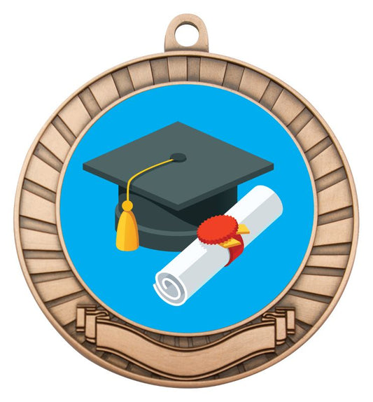 ASE221B Eco Scroll Medal Graduate Bronze 7cm