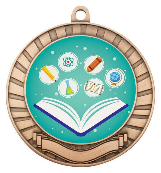 ASE222B Eco Scroll Medal Genius Bronze 7cm