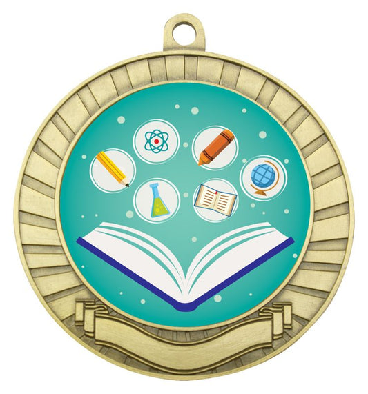 ASE222G Eco Scroll Medal Genius Gold 7cm