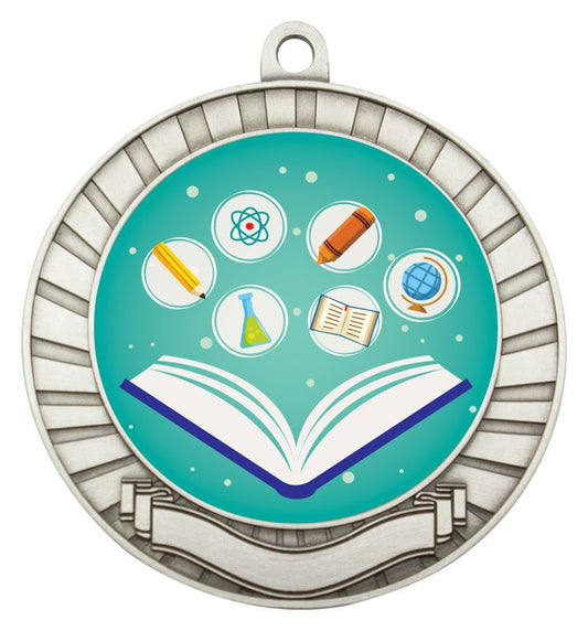 ASE222S Eco Scroll Medal Genius Silver 7cm
