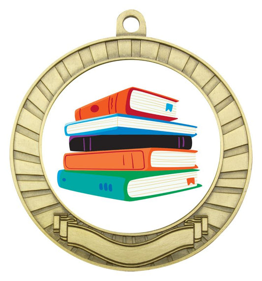 ASE223G Eco Scroll Medal Literature Gold 7cm