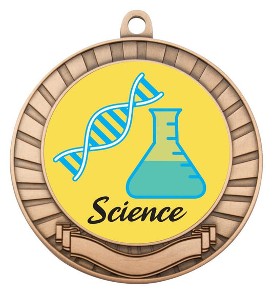 ASE225B Eco Scroll Medal Science Bronze 7cm