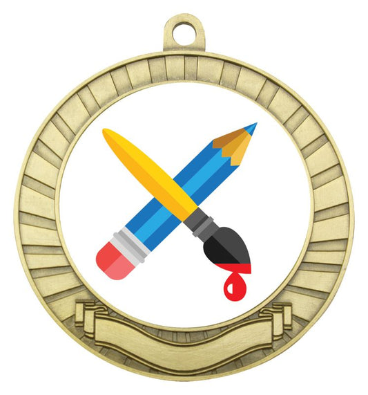 ASE228G Eco Scroll Medal Arts Gold 7cm