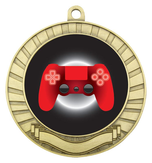 ASE234G Eco Scroll Medal Gaming Gold 7cm