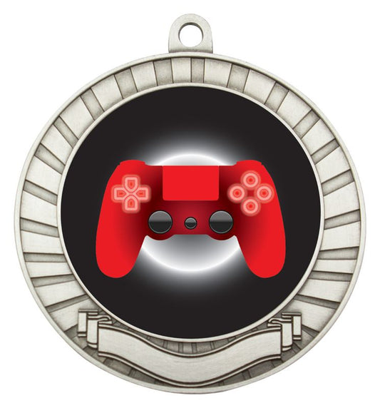 ASE234S Eco Scroll Medal Gaming Silver 7cm