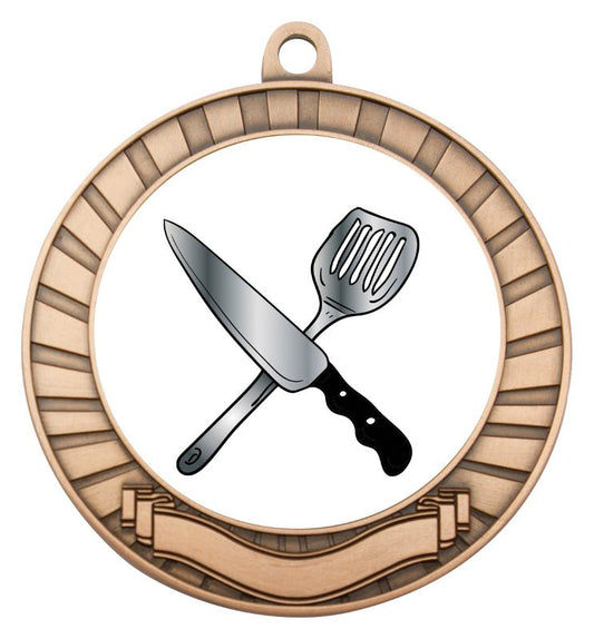 ASE238B Eco Scroll Medal Cooking Bronze 7cm
