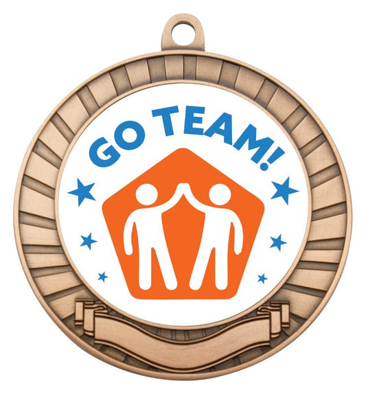 ASE244B Eco Scroll Medal Teamwork Bronze 7cm