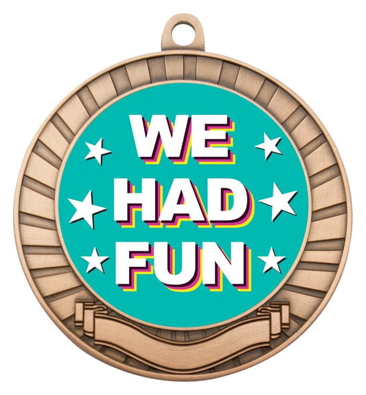 ASE245B Eco Scroll Medal We Had Fun Bronze 7cm