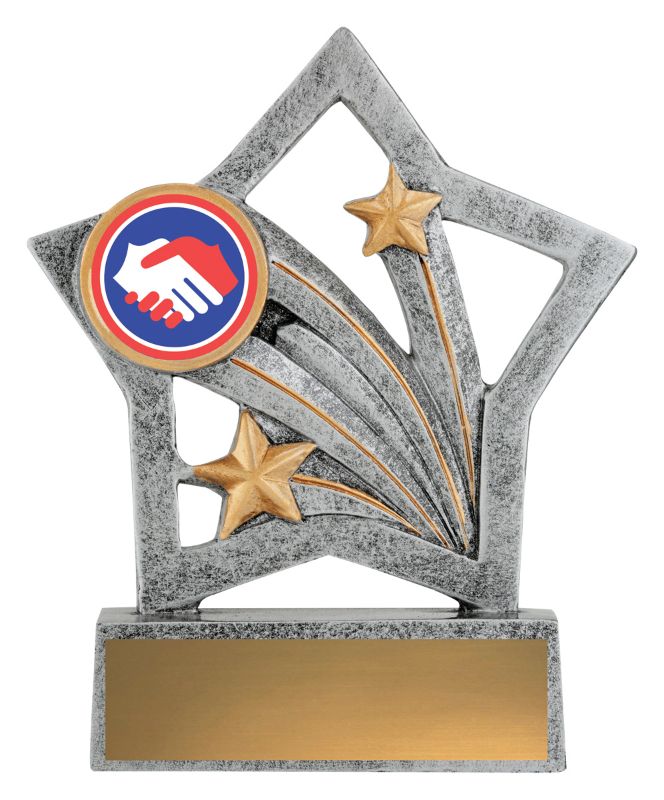 ASF146 Flash Trophy Handshake 25mm Insert 12.5cm