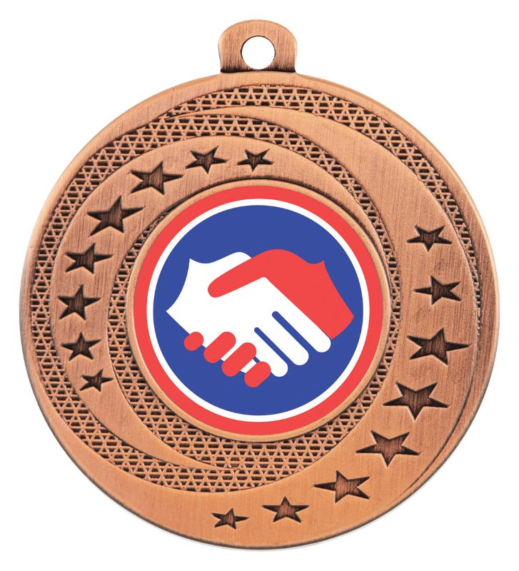 ASW146B Wayfare Medal Handshake Bronze 5cm