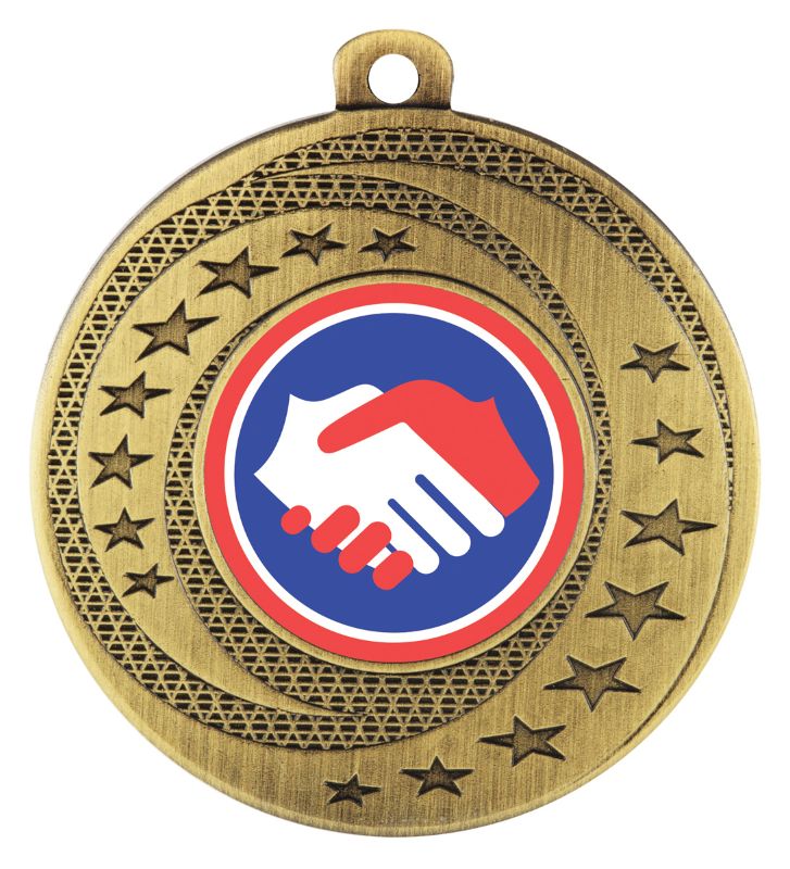 ASW146G Wayfare Medal Handshake Gold 5cm