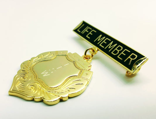 LMB Black Life Member Badge 5cm