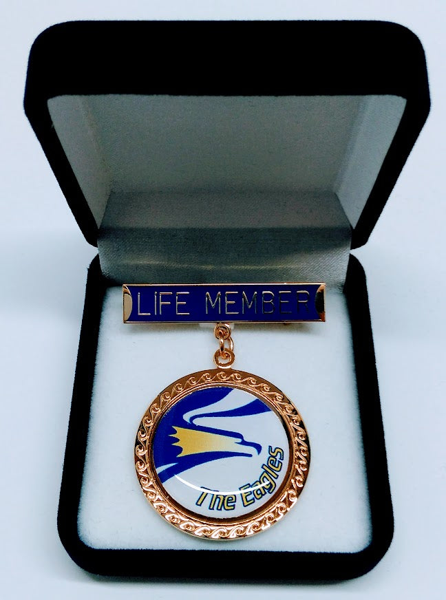 LMB Blue Life Member Badge with Logo Pendant 5cm