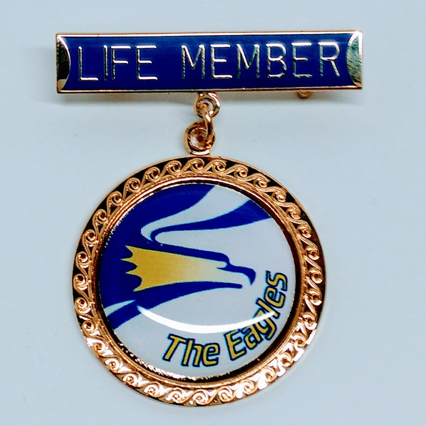 LMB Blue Life Member Badge with Logo Pendant 5cm
