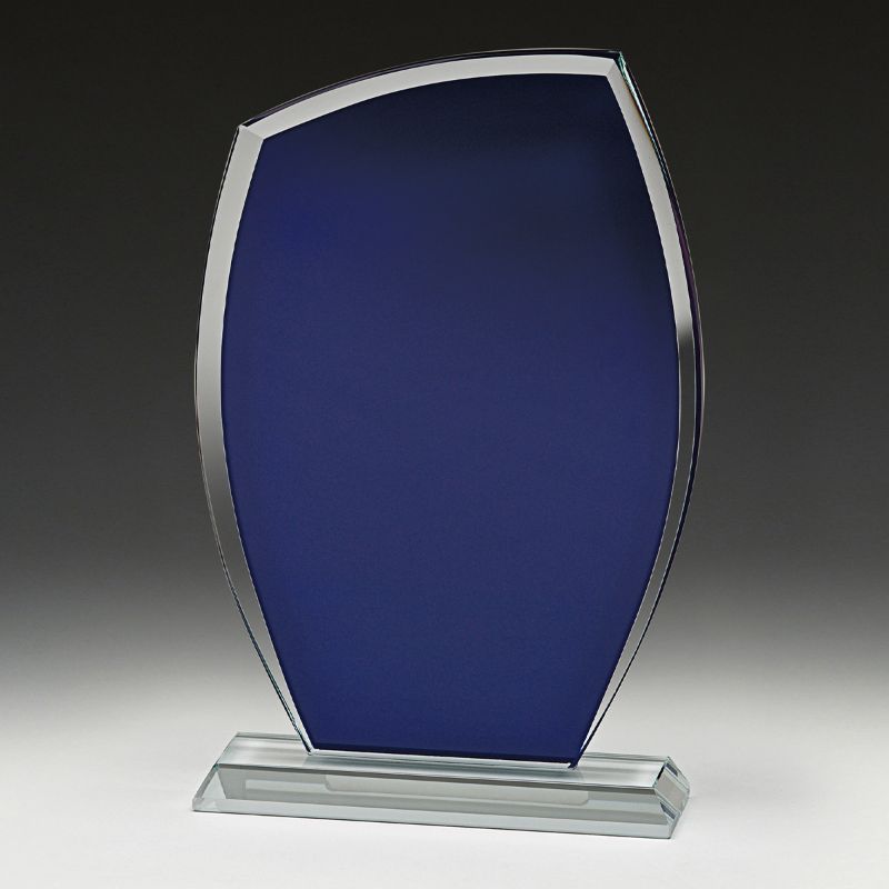 CB240 Crescent Blue Crystal Award 24cm