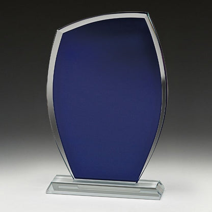 CB240 Crescent Blue Crystal Award 24cm