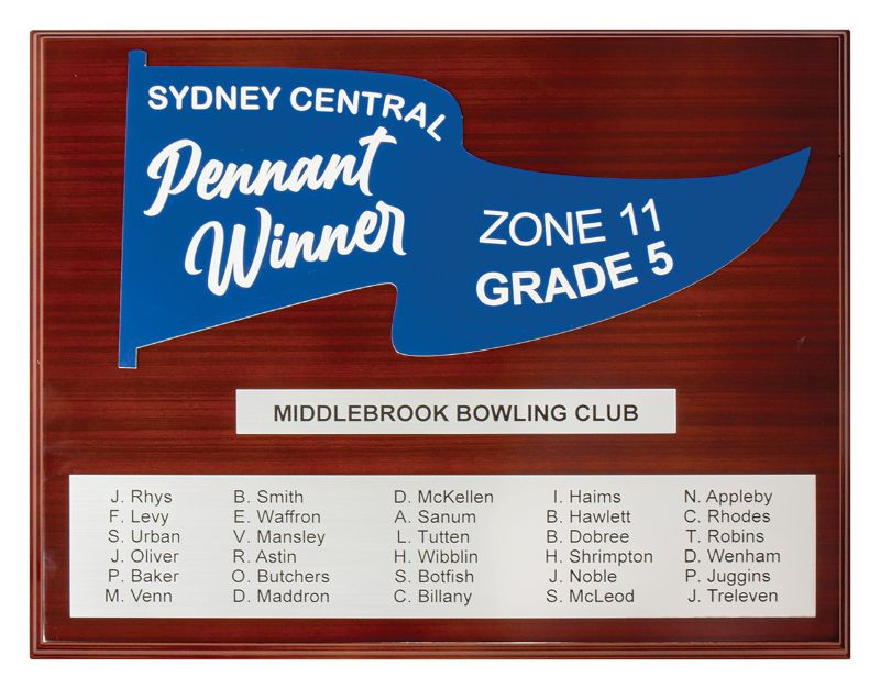 LP12-CCP-12B Colour Concept Pennant Winner Plaque - Blue / White 38cm