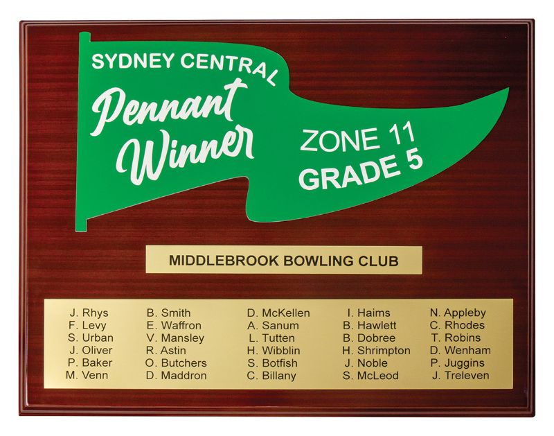 LP12-CCP-12G Colour Concept Pennant Winner Plaque - Green / White 38cm