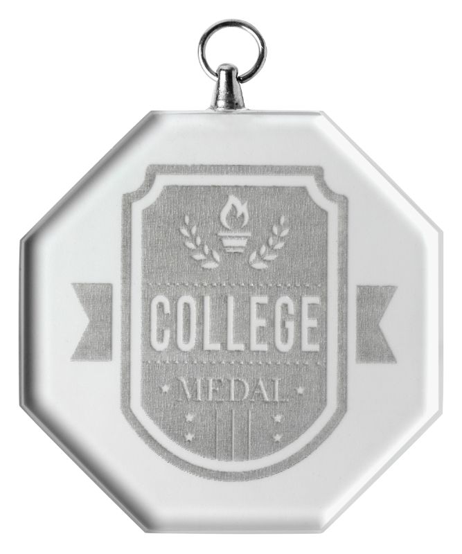 CM608 Glass Medal - Octagon 5cm