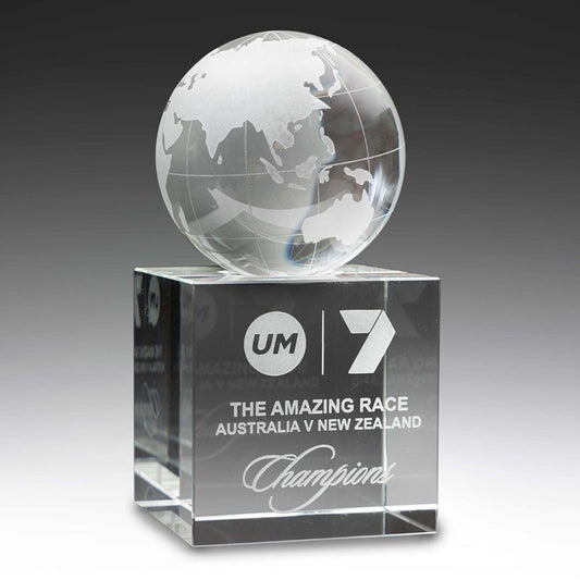 CN00 Globe Crystal Award 14.5cm