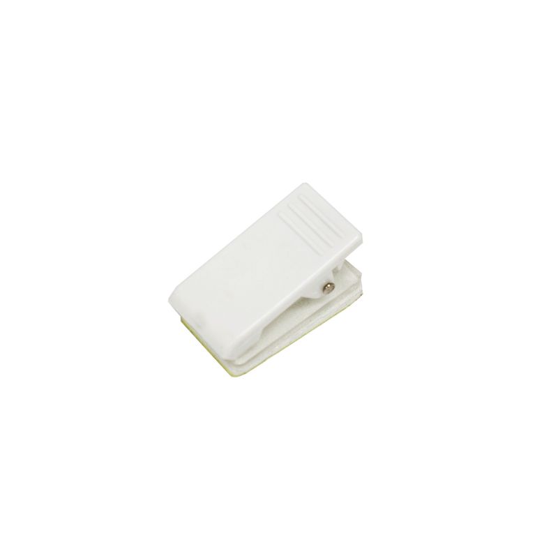 CP01 White Plastic Clip - with Adhesive 2.5cm